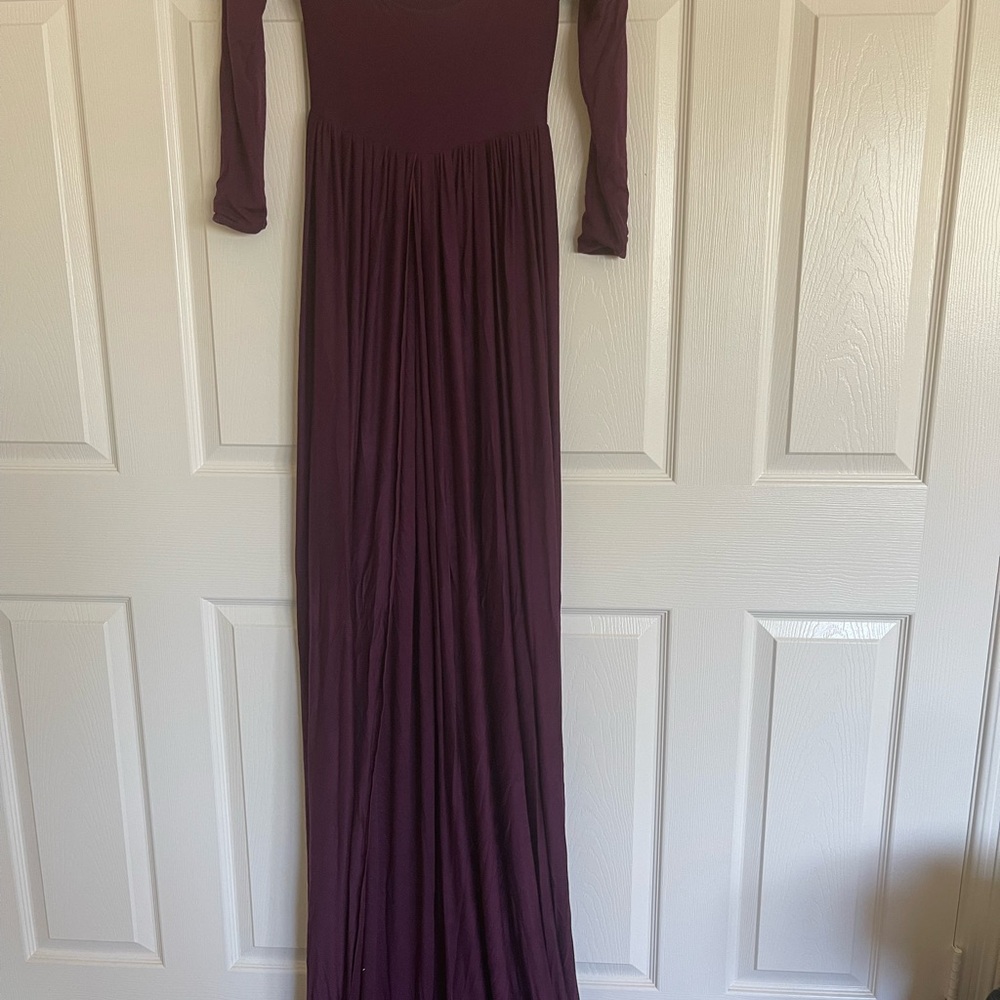 Custom Purple Off-Shoulder Maternity Gown for Photo Shoots